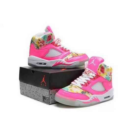 Air Jordan 5 Shoes 2014 Womens Cherry Blossoms Pink White